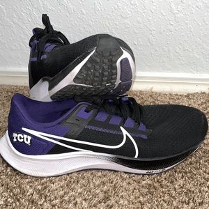 Lightly worn TCU Nike Air Zoom Pegasus shoes